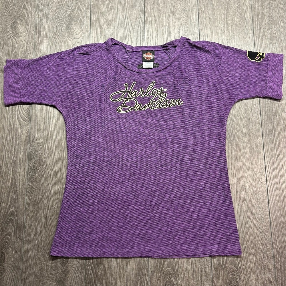 Harley Davidson Grand Cayman Purple Space Dye Graphic T-Shirt Y2K Women XXL